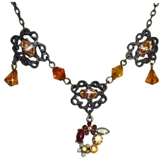 Brown Topaz Colored Gems Y Necklace - Picture 2 of 10